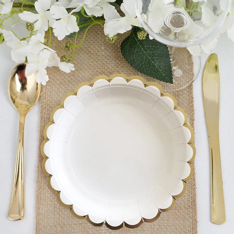 Elegant White Porcelain Disposable Tableware
