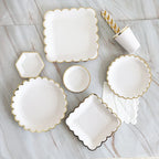 Elegant White Porcelain Disposable Tableware