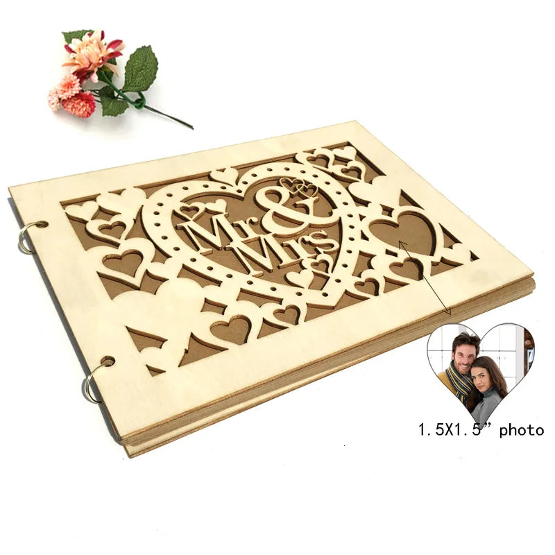 Wedding Wood Signature Guest Book