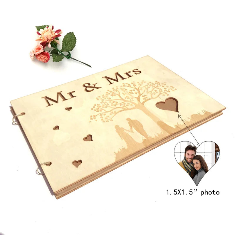 Wedding Wood Signature Guest Book