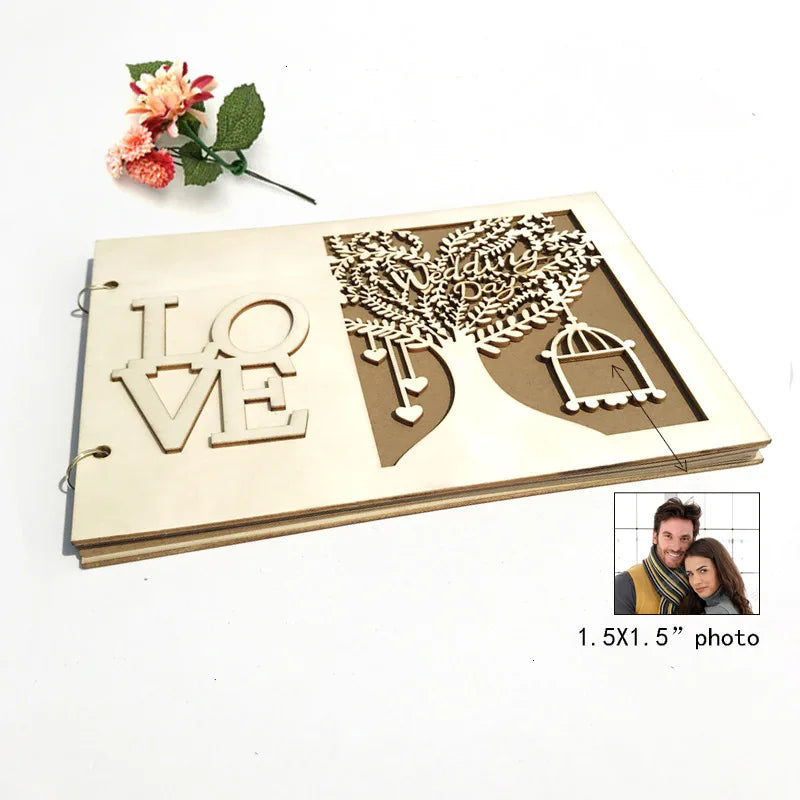 Wedding Wood Signature Guest Book