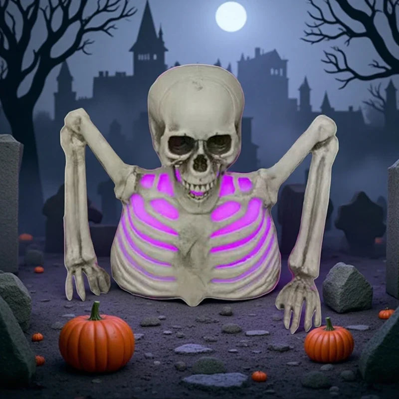 Halloween Scary Glowing Skull Skeleton Decoration