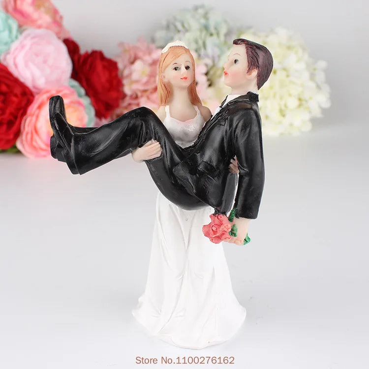 Romantic Bride and Groom Cake Toppers