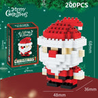Christmas Gifts Micro Building Block DIY Domino Game Santa Claus Reindeer Holiday Puzzle Assembling Bricks Table Decoration Toys