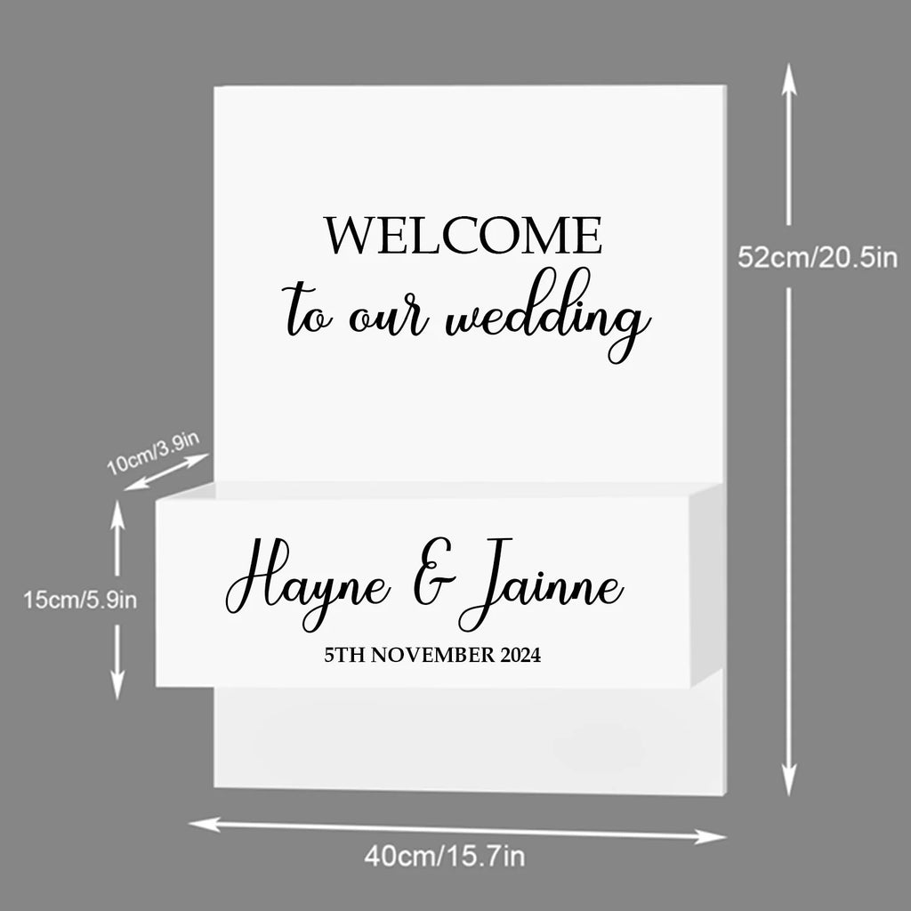 Custom Wedding Flower Box Welcome Sign