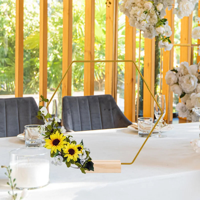 Gold Wreath Wooden Base