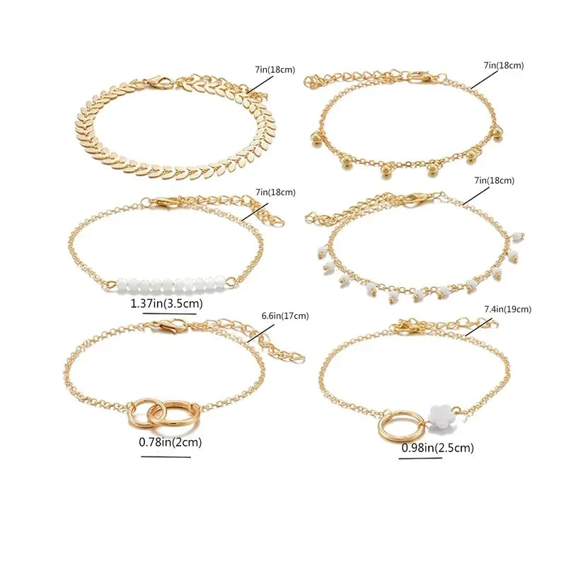 Trendy 6-Piece Stackable Bracelet Set