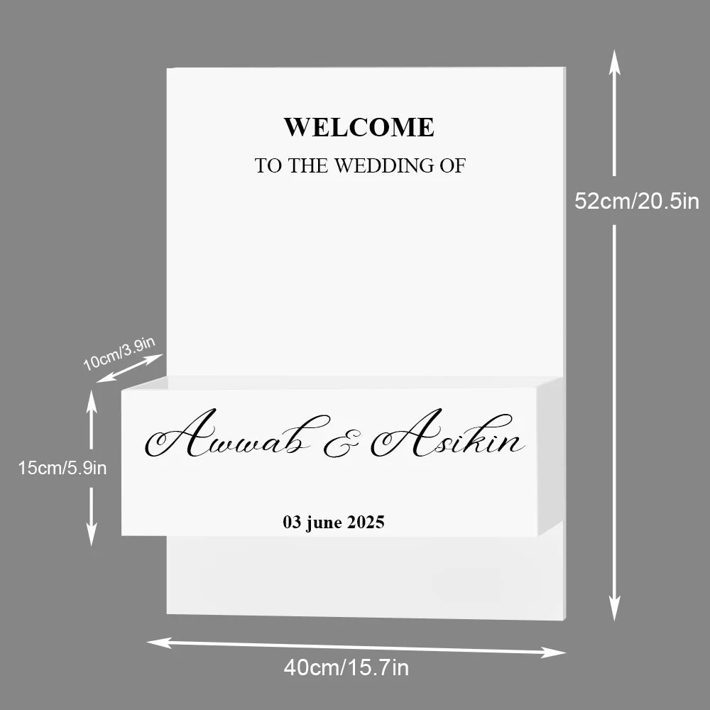 Custom Wedding Flower Box Welcome Sign