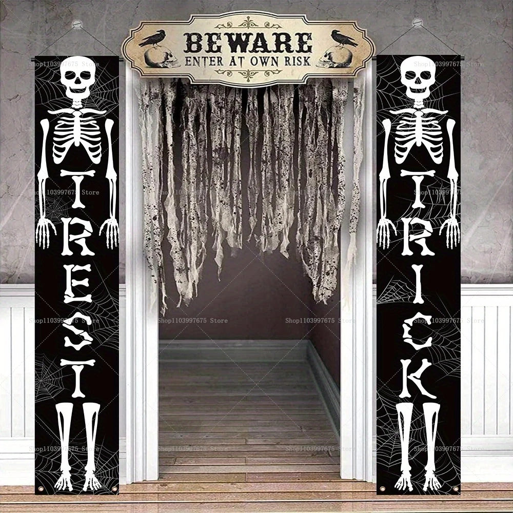Halloween Scary Ghost Banners Welcome Porch