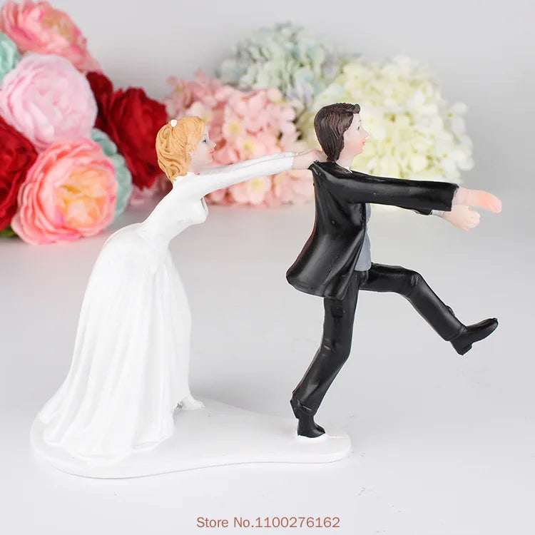 Romantic Bride and Groom Cake Toppers