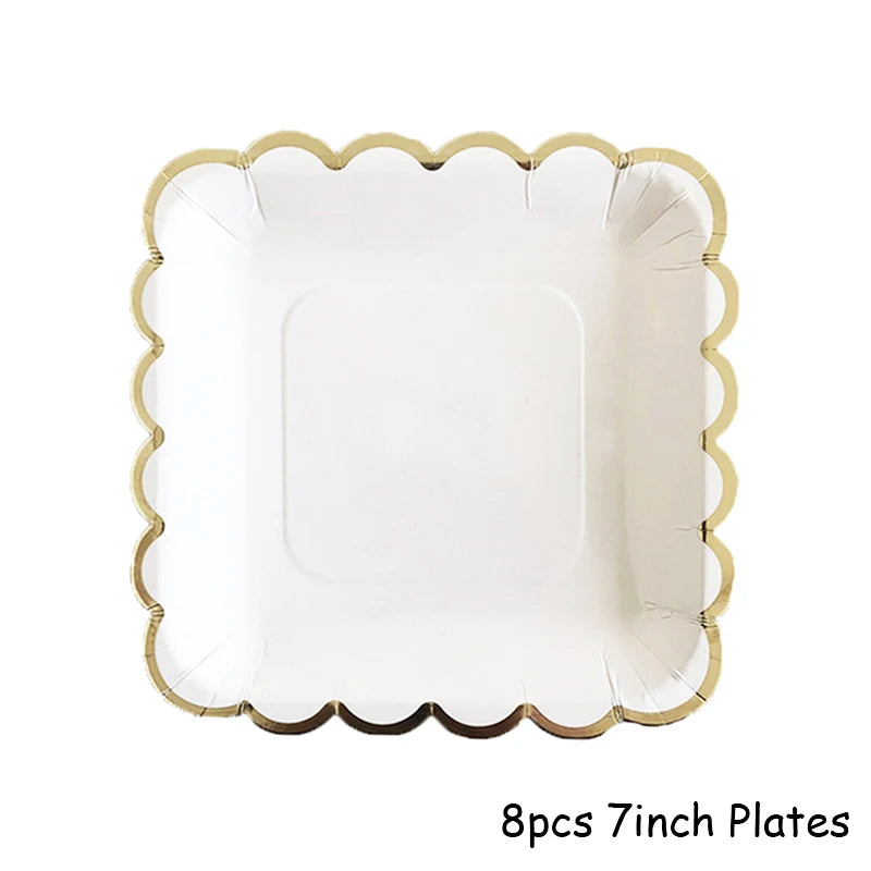 Elegant White Porcelain Disposable Tableware