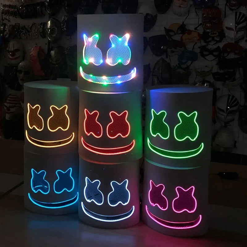 Halloween Neon Marshmallow Mask LED