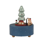 Christmas Gifts Wholesale Logo Engrave Mechanical Wind Up Clockwork Rotating Carousel Ballerina Music Box Wooden For Present