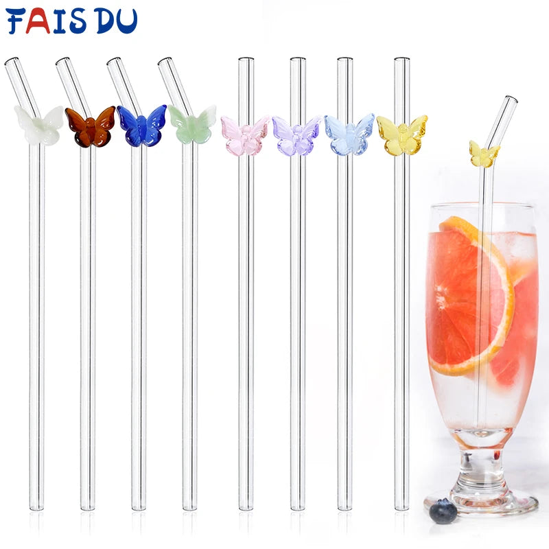 Reusable Butterfly Straws multicolor