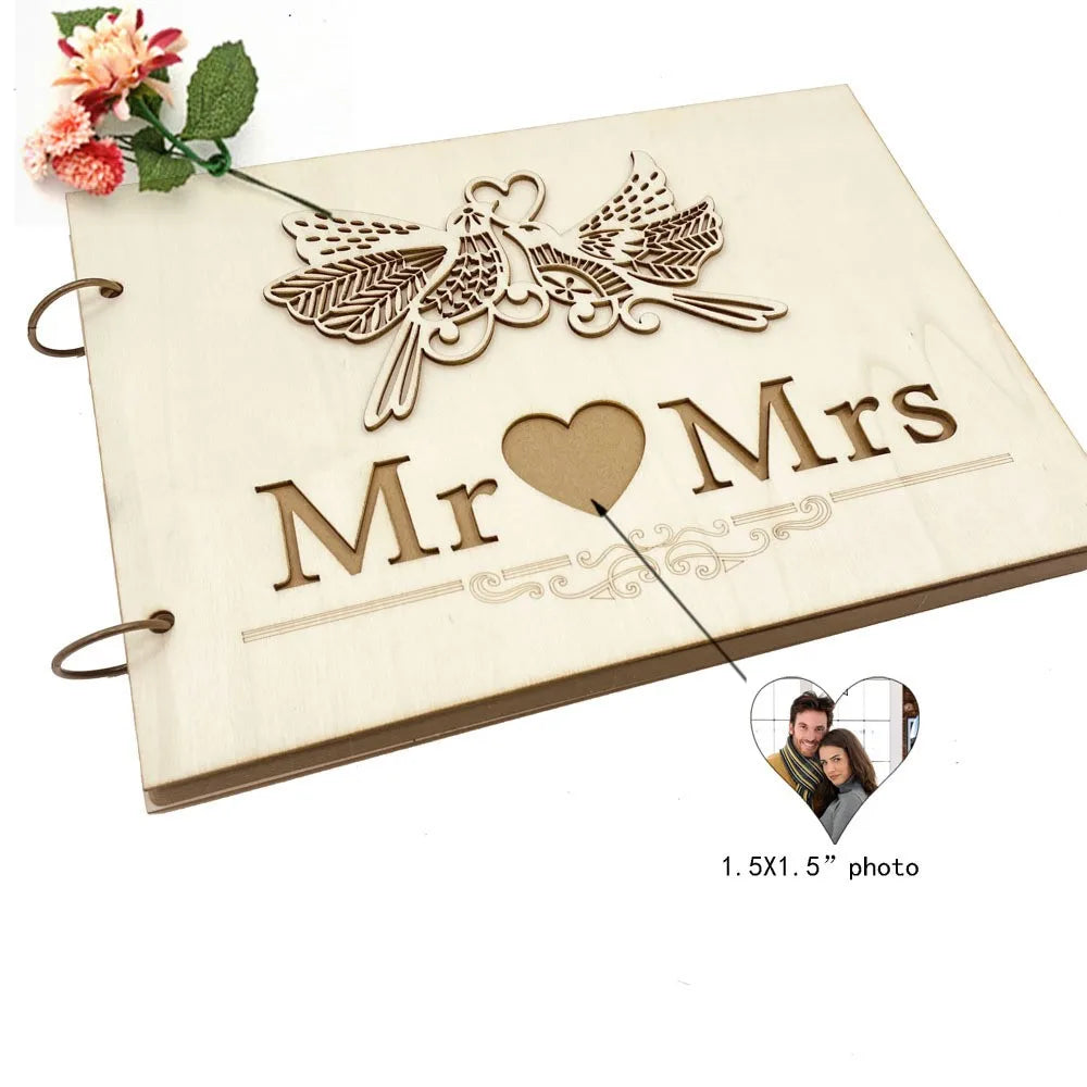 Wedding Wood Signature Guest Book
