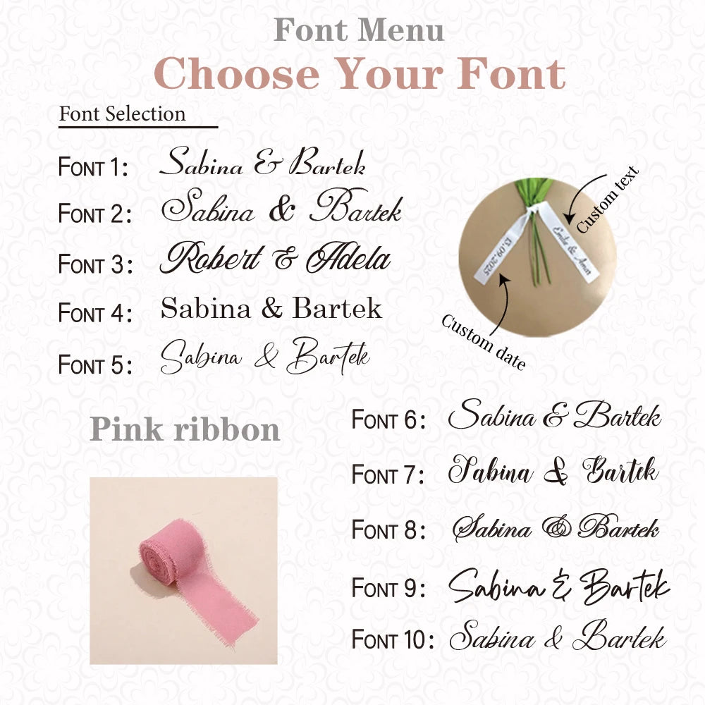 Personalized Bridal Bouquet Ribbon