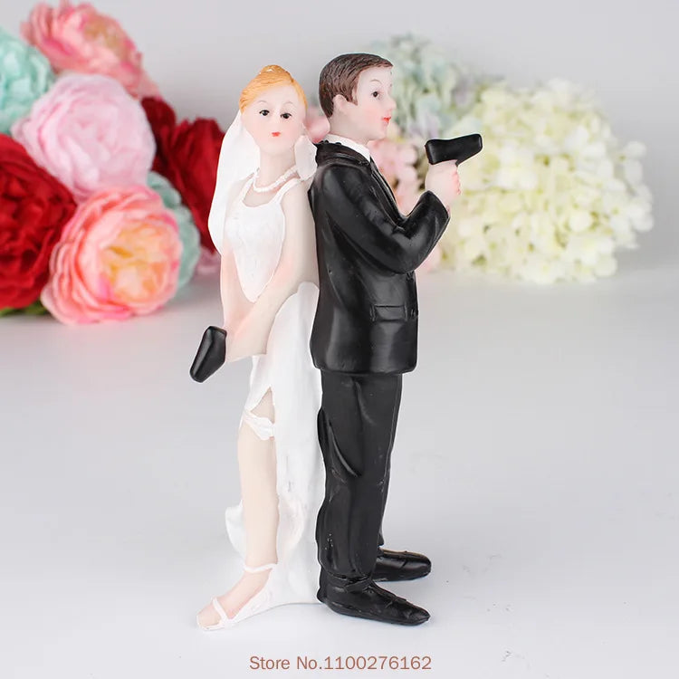 Romantic Bride and Groom Cake Toppers