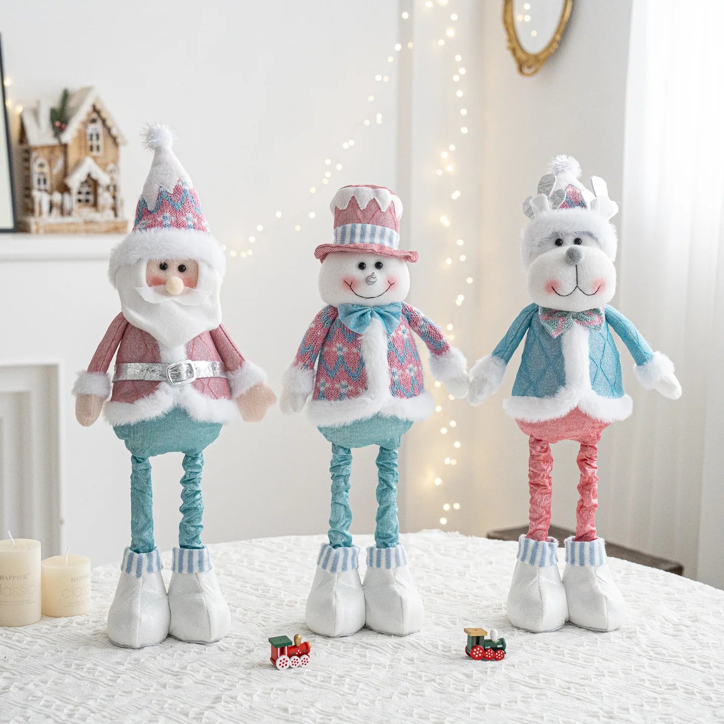 Christmas decorations - Santa Claus, snowmen, and reindeer, holiday decorations for Christmas, birthday parties, and holidays