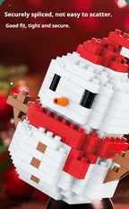 Christmas Gifts Micro Building Block DIY Domino Game Santa Claus Reindeer Holiday Puzzle Assembling Bricks Table Decoration Toys