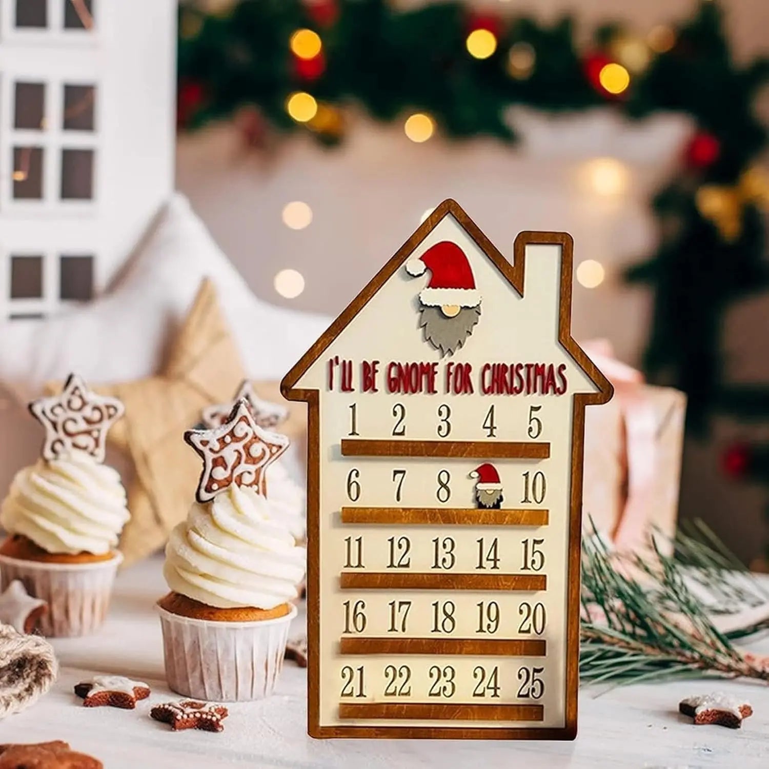 Christmas Countdown Calendar Desktop Home Decor Decoration Vintage Countdown Christmas Sign Hanging Wall Decoration Crafts