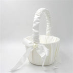 White Flower silk Basket