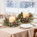 Candle Wreath Christmas Centerpieces