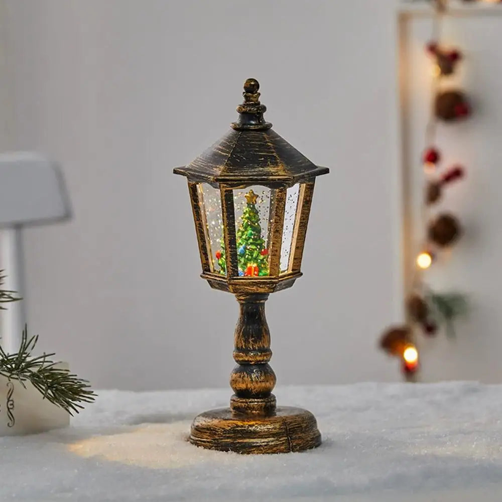 Christmas Water Lights Decorations, Luminous House Ornaments, Creative Christmas Tabletop Ornament, Electronic Candle Lights