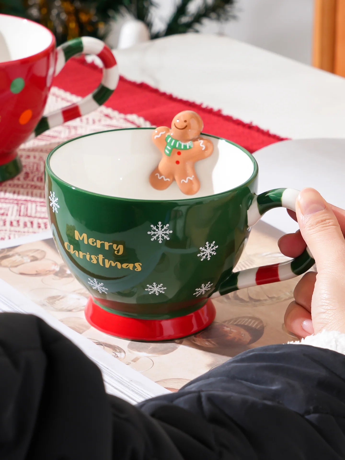 Christmas ceramic breakfast cup