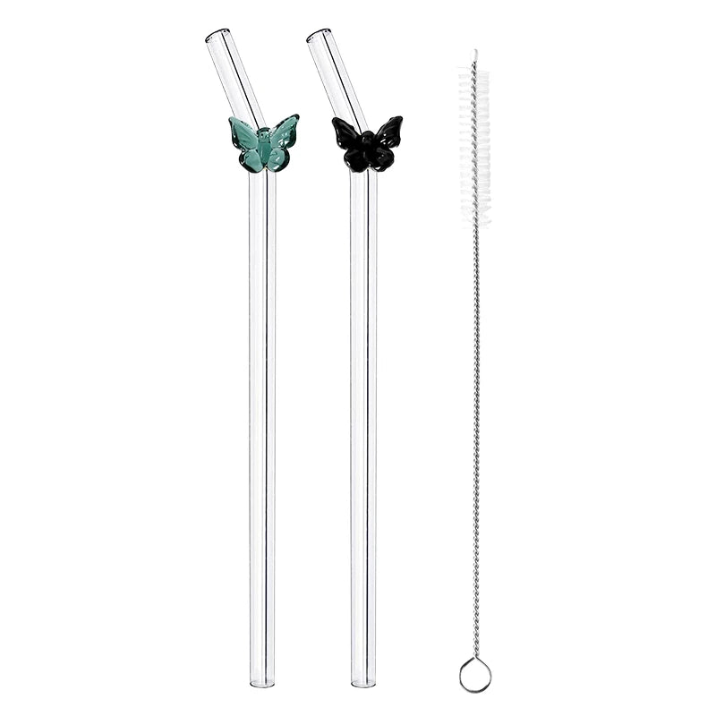 Reusable Butterfly Straws multicolor