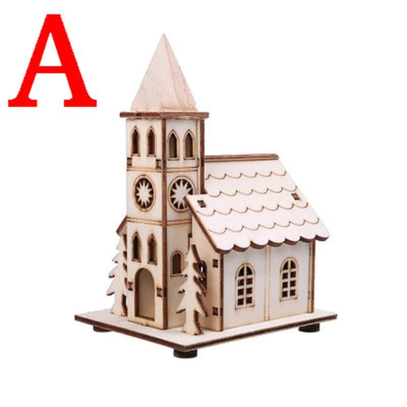 Christmas LED Light Wooden House