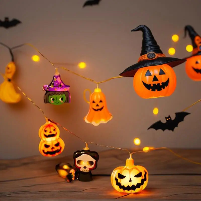Halloween LED String Lights Pumpkin Ghost Spider Web