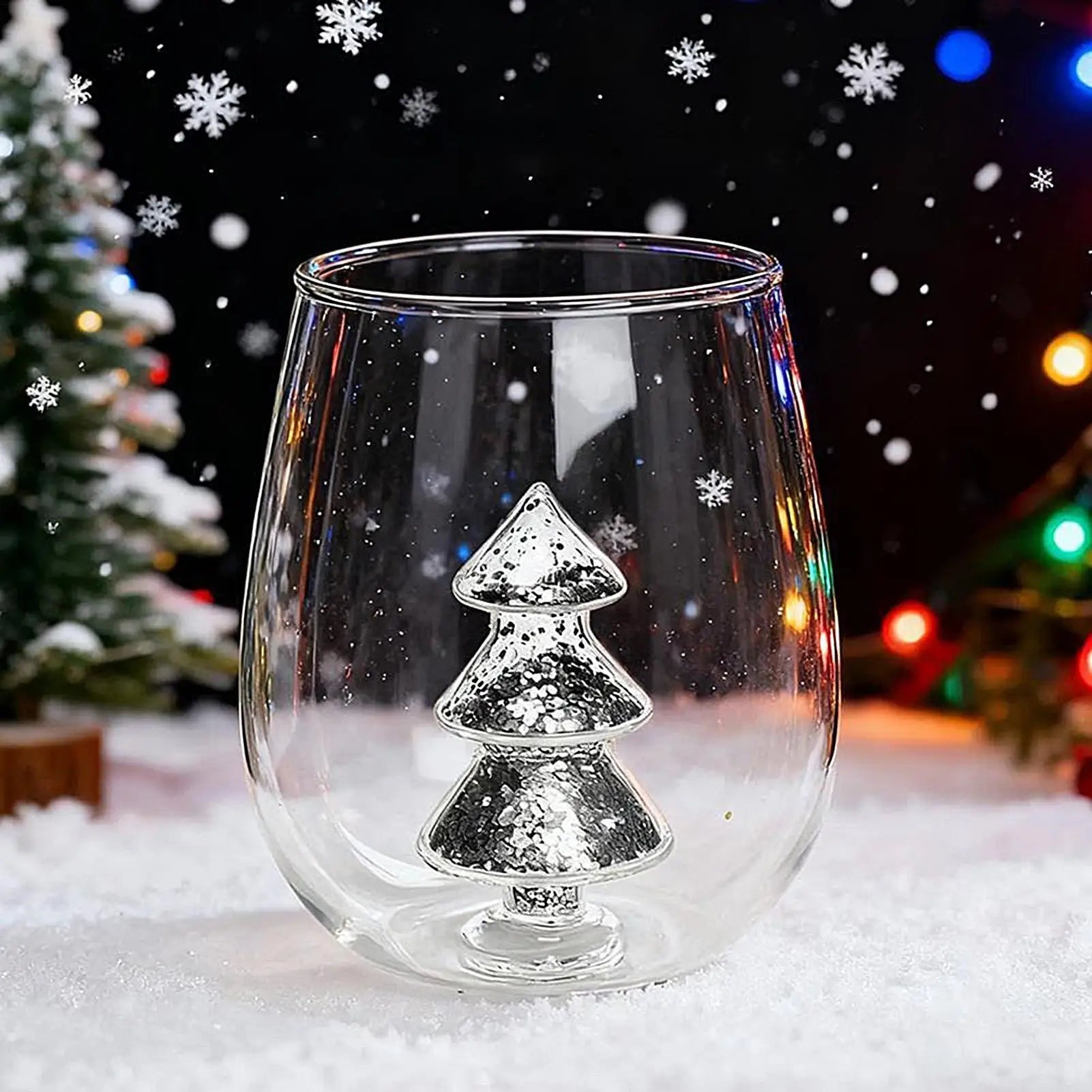 Christmas Tree Glass Cup
