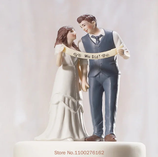 Romantic Bride and Groom Cake Toppers