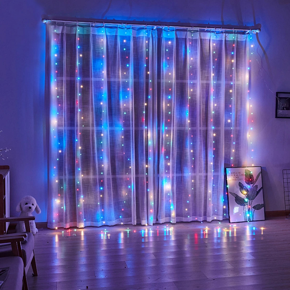 Christmas Lights Curtain Garland Merry Christmas Decorations For Home Christmas Ornaments Xmas Gifts Navidad 2025 New Year Decor