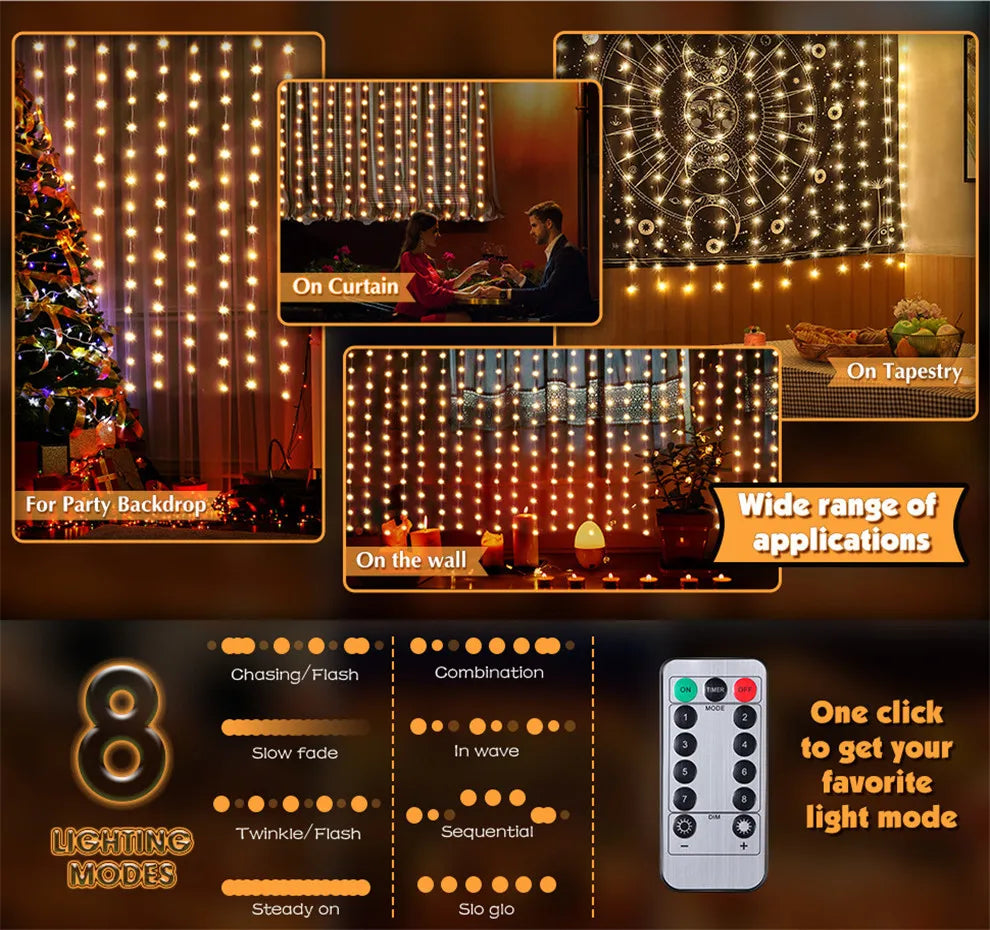 LED Curtain Garland - Multicolor