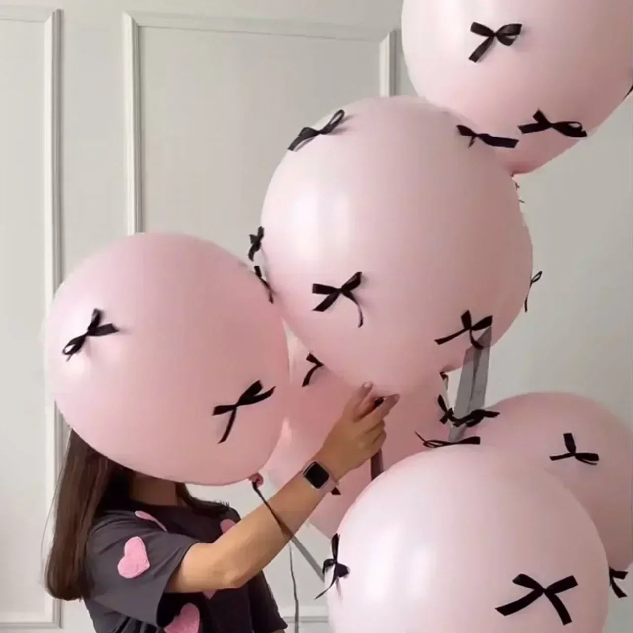 5pcs Wedding Pink Bow Balloon