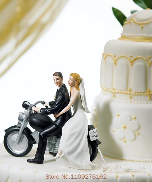 Romantic Bride and Groom Cake Toppers