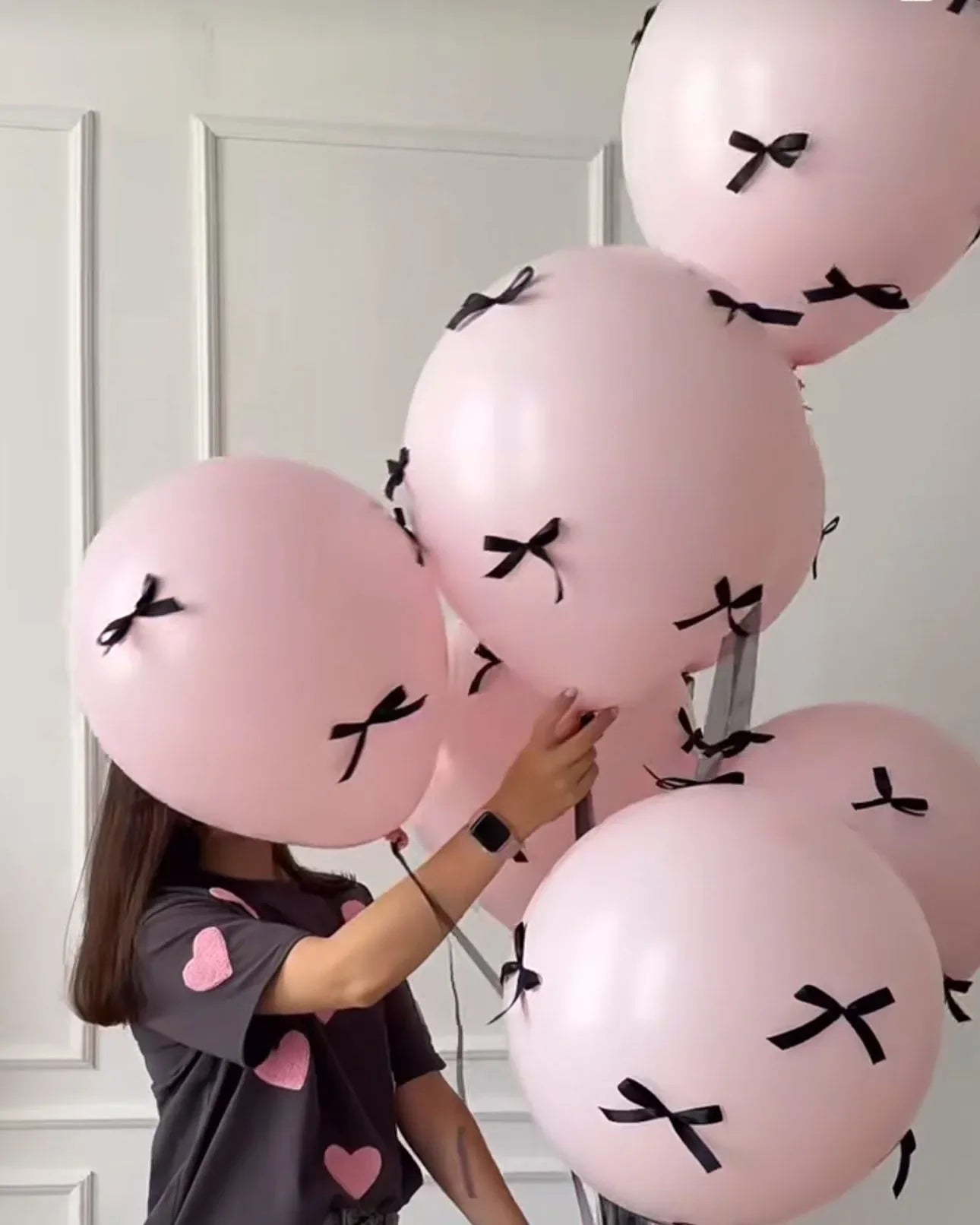 5pcs Wedding Pink Bow Balloon