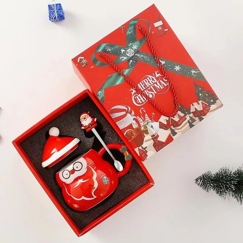 Creative and cute Christmas cup/covered spoon gift box