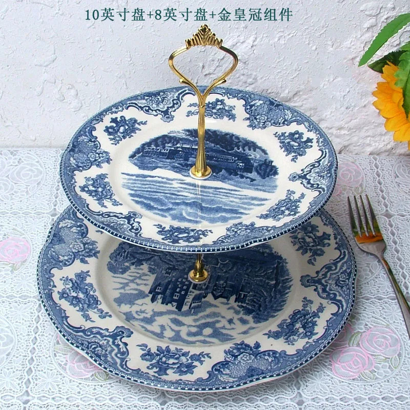 White and Blue porcelain complete tableware and tea set