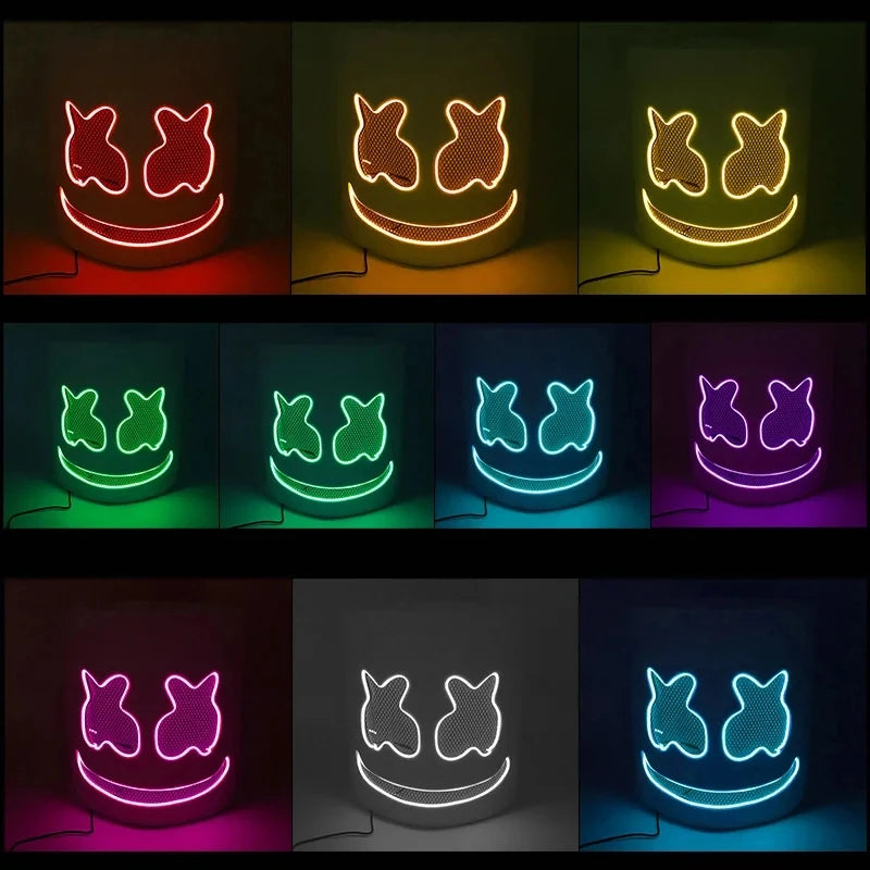 Halloween Neon Marshmallow Mask LED