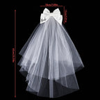 White Bride Bow Veil