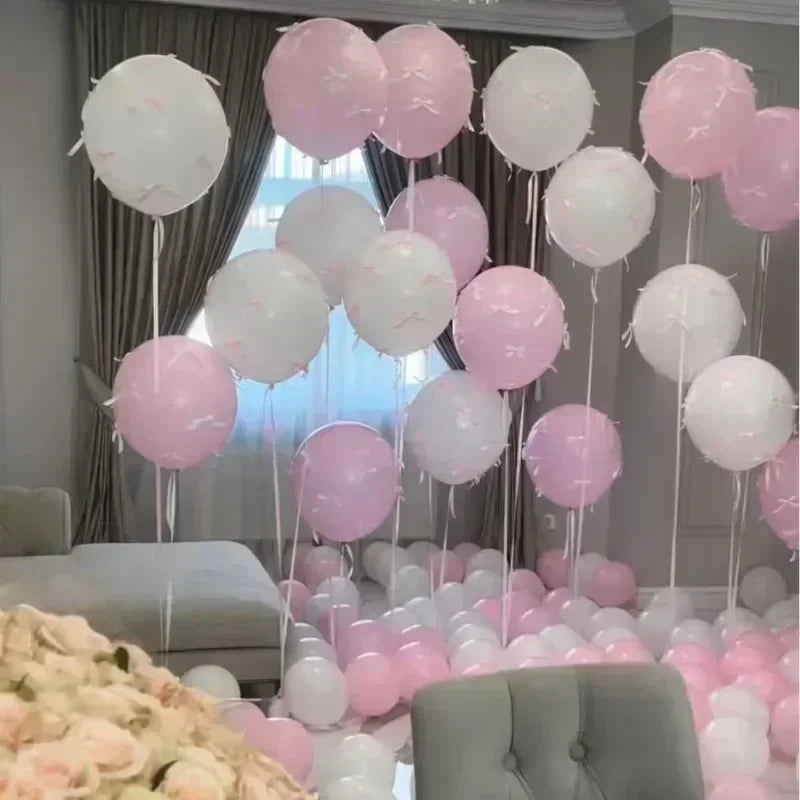 5pcs Wedding Pink Bow Balloon