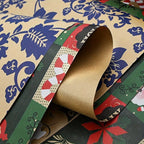 Christmas Wrapping Paper Roll - Festive Kraft Paper with Snowflake, Tree, and Ornament Patterns, Ideal for Holiday Gift Wrapping