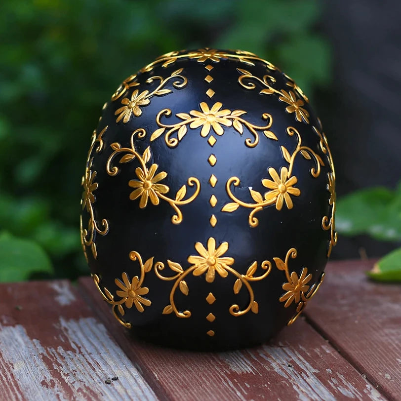 Halloween Black and Gold Elegant Pattern Skull Decoration