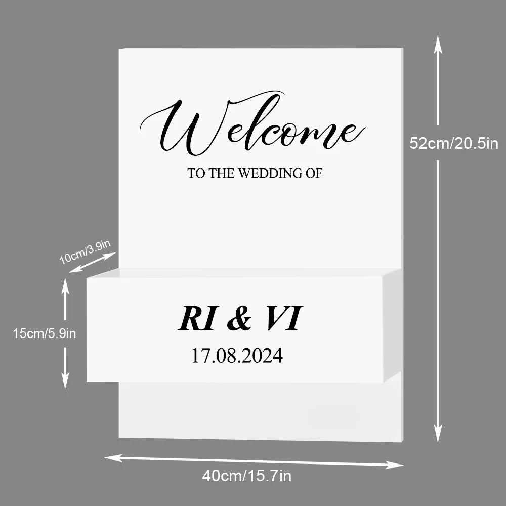 Custom Wedding Flower Box Welcome Sign