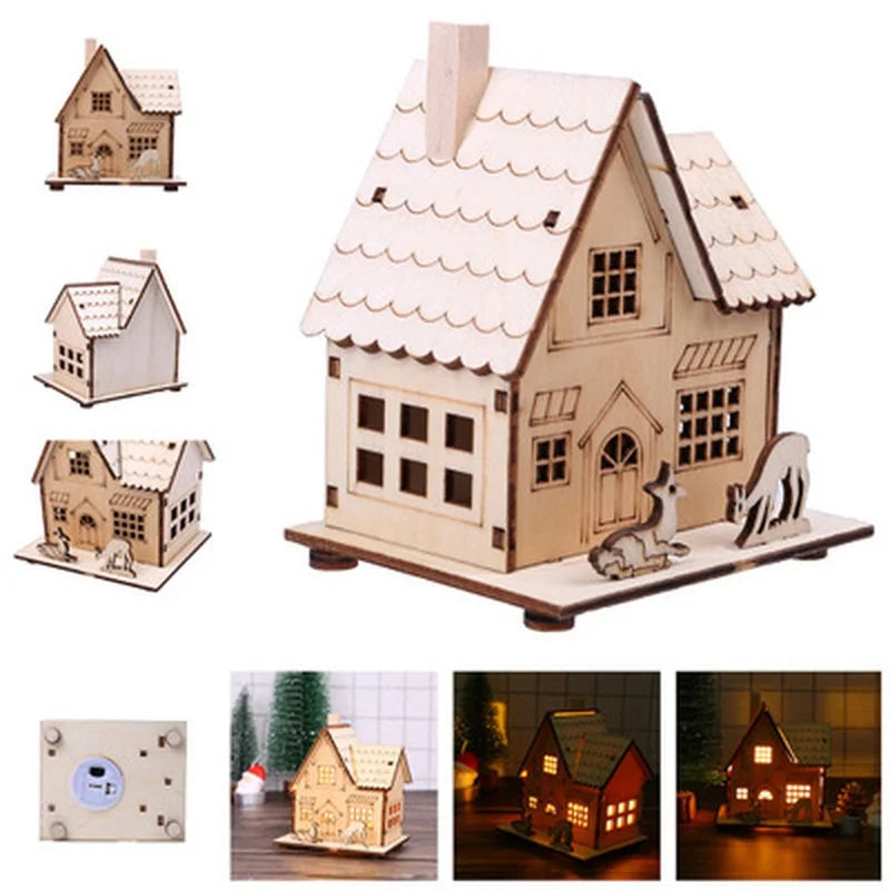 Christmas LED Light Wooden House