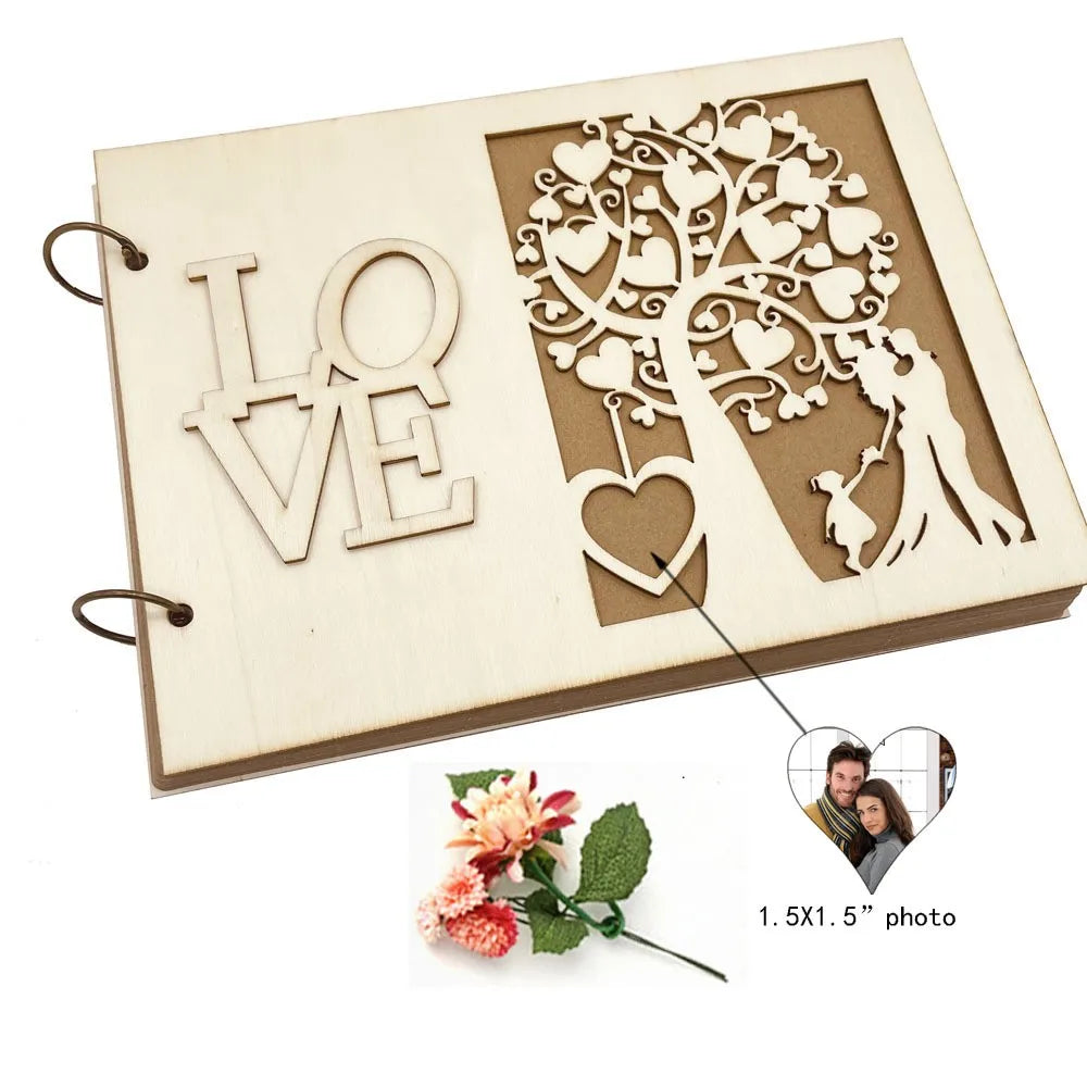 Wedding Wood Signature Guest Book