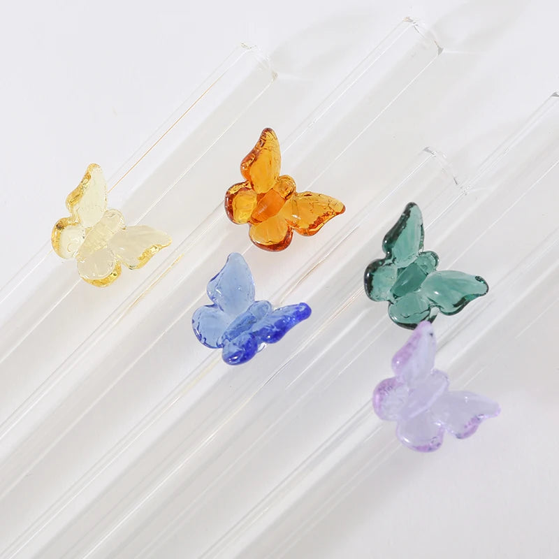 Reusable Butterfly Straws multicolor