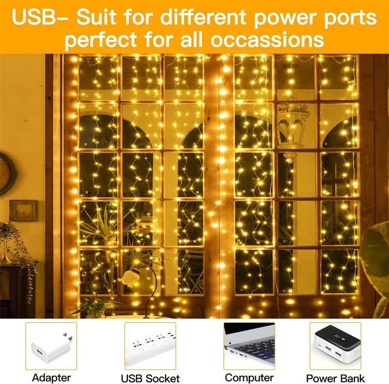 LED Curtain Garland - Multicolor